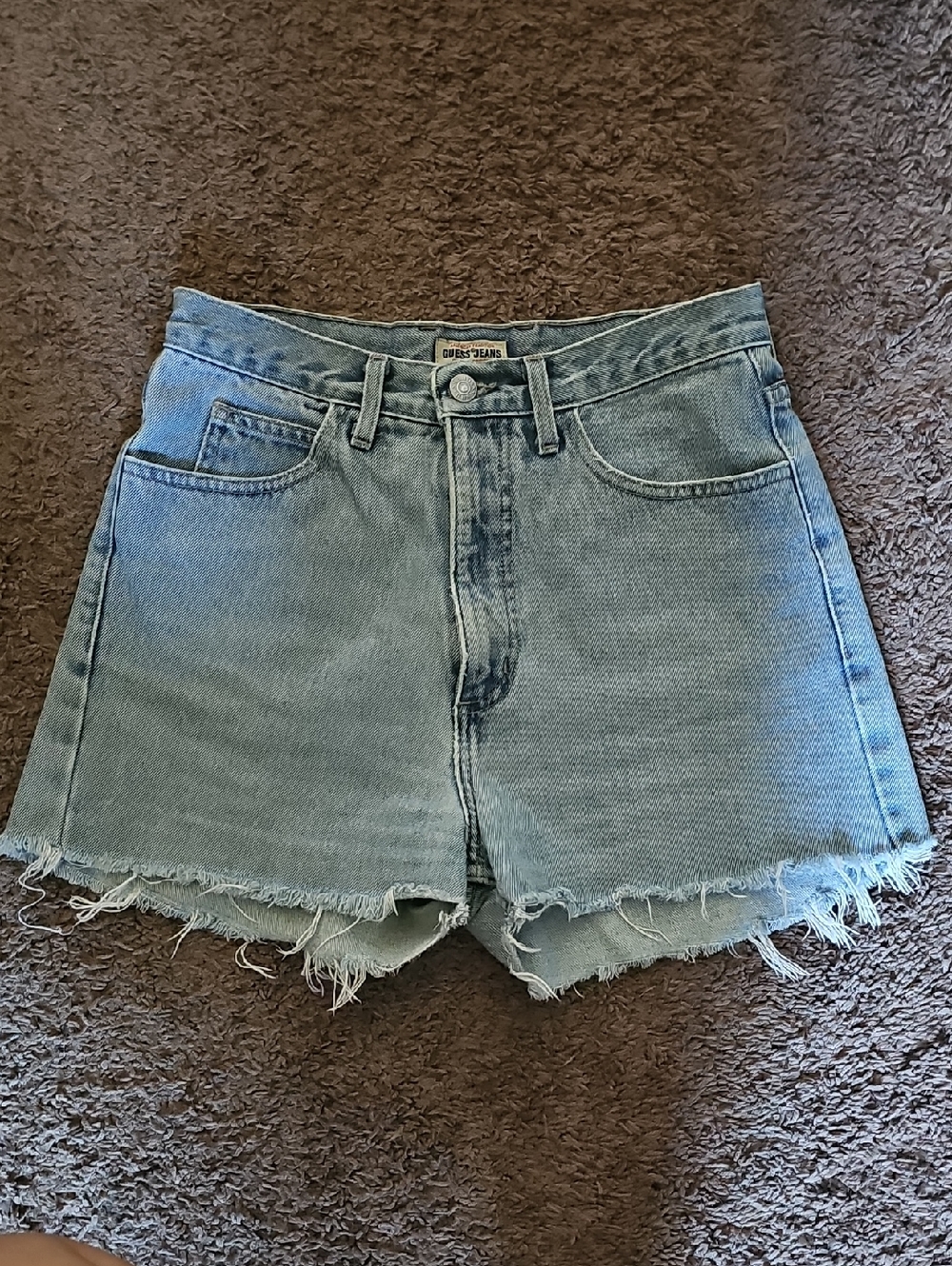 Guess Light Blue Vintage Distressed Denim Shorts